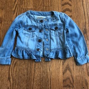 Oshkosh denim jacket with ruffle bottom